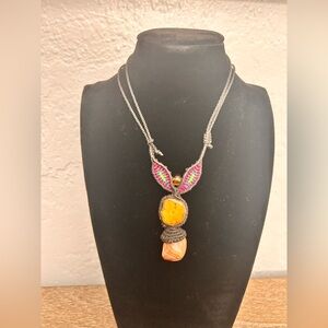 Handcrafted Multi-Stone Pendant Necklace